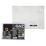 SIGNZ Heftschoner, transparent, starke 90my (0,09mm), genarbt, CO2-neutral hergestellt, made in Germany (25 Stück, transparent, A5 (hochformat))