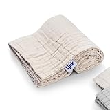 Ljuk® Muslin Baby Blanket - Premium 100% Cotton, Breathable, Soft Swaddle Blanket for Babies and Toddlers (105 x 105 cm) (Sad Beige)