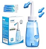 CYOUH Nasendusche Set, 260 ml, mit 60 Nasenwasch-Salzpaketen und Aufkleberthermometer，nasendusche erwachsene zur Nasenreinigung und Nasenspülung