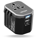LENCENT Reiseadapter Weltweit, Universal Reisestecker mit 2...