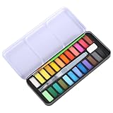 CRESZZLE Aquarellfarben Set, 24 Farben mit Pinsel, Wassertankpinsel, Ideal für Kinder und Künstler, um hochwertige Kunstwerke zu schaffen
