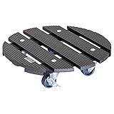 Wagner Pflanzenroller WPC Ø 29 x 7,5 cm I Blumenroller für Außenbereich + Innenbereich I Kübelroller FSC® Wood Plastic Composite, anthrazit I 2 Feststeller I Tragkraft 100 kg - 20052501