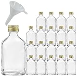 Viva-Haushaltswaren Gabriele Hesse e.K. 20 mini Glasflaschen 20ml mit Schraubverschluss zum Selbstbefüllen inkl. einem Einfülltrichter Ø 5 cm