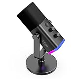 FIFINE XLR Gaming Mikrofon für Streaming Podcast Studio, USB Dynamisch Microphone PC mit Stummschalttaste, für PS4/5 Mac Mixer Soundkarten