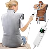 OneAmg Heizkissen für Rücken Schulter Nacken 61x94cm Heizkissen mit Abschaltautomatik Schnelle Erwärmung, mit 4-Stunden-Timer und 6 Heizstufen Flanellmaterial, Waschbar Wärmekissen Elektrisch