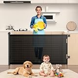 Nalezuns Türschutzgitter Ausziehbar 0-180 cm, Baby Treppenschutzgitter Einhändig Bedienbar, Automatisches Verriegelungsdesign, Treppenschutzgitter Ausziehbar für Hunde Babys (Schwarz)