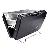 TAINO MOX Holzkohlegrill BBQ Koffergrill Camping-Grill Kohlegrill Retro-Stil klappbar Griller tragbar mobil Schwarz