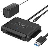 Alxum IDE und SATA Adapter, USB 3.0 Festplatten Konverter mit Netzschalter für 2.5 und 3.5 Zoll HDD oder SSD, CD-ROM, CD-RW, DVD-RW Laufwerke