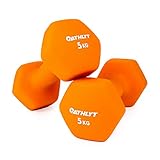 Athlyt Unisex Adult Dumbbell Hantel, 2 x 5kg, 2 x 5 kg