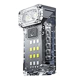 Zestivra Taschenlampe mit Schlüsselanhänger – kompakte Taschenlampe, wiederaufladbar, Mini-Frontlampe – Magnetclip, drehbar, multifunktional, tragbar, für Sicherheit Camping, Wandern, Radfahren