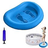 Inflatable Pool Foot Bath Basin, Portable Foot Soaking Bath Basin with Pump for Pool Entry Ladder for Swimming Pool Hot Tub Spa Outdoor Camping Clean Feet (blue)