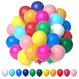 Elalove 110 Stück Luftballons Bunt 11 Farben 27cm Latex Ballons Luftballon Geburtstag Partydekoration Karneval Hochzeit Valentinstag Theme Party Luftballons Pastellfarben Weiß Gold