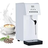 Milchaufschäumer, gewerblich, 2500 W elektrische Dampf-Milchaufschäummaschine – Kaffee-Milchschaummaschine mit Dampfgarer mit LED-Anzeige, 6 l Edelstahltank, 360°-Dampfspray