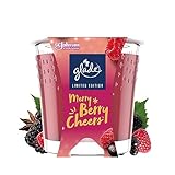 Glade (Brise) Duft-Kerze im Glas, Merry Berry Cheers, mit ätherischen Ölen angereichert, 6er Pack (6x129 g)