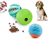 3 Stück Futterball für Hunde | Hundespielzeug Intelligenz Ball | Hundeball für Kleine Mittelgroße Große | Welpenspielzeug | Zahnpflege Hunde Spielsachen (ø 6 cm,Ø 6.5cm, Ø 7cm)