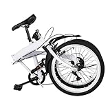 CHIMHOON Faltrad Erwachsene Fahrrad 20 Zoll Klappfahrrad für Erwachsene 7 Gang Folding Doppel V Bremse Carbonstahl Fahrräder Vorne und Hinten Höhenverstellbar mit Kotflügeln (90% Vormontiert)