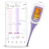 Easy@Home Basalthermometer Fruchtbarkeitsthermometer zur Zykluskontrolle und Eisprung-Tracking mit Premom APP, Digitales Thermometer mit blauer Hintergrundbeleuchtung LCD-Anzeige (Bluetooth Violett)