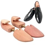 AULSAM Schuhspanner aus Zedernholz für Herren und Damen inkl. Holzschuhspanner, Verstellbare Stiefelspanner für Turnschuhe, Stiefel, Schrank(Protokollfarbe,L)