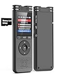 LIMENAMICS Digitales Diktiergerät - 64GB 1536kbps Sprachaktiviertes Aufnahmegerät mit Rauschunterdrückung, One-Touch-Aufnahme mit Passwort MP3-Player für Vortrag, Vorlesung, Interview, Meeting