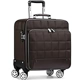 AZBUY Mini-Gepäckkoffer - 20-Zoll-Universalrad-Business-Koffer kann Trolley-Koffer tragen (Brown)