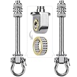 SELEWARE Set of 2 Deckenhaken Schwerlast Schaukelhaken Schaukel - 304 Edelstahl Holzbalken Deckenhalterung mit Lagern für Hängesessel Veranda Terrasse Spielplatz Schaukelaufhänger