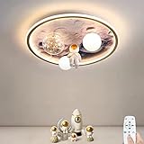 HMAKGG LED Deckenlampe Kinderzimmer mit Fernbedienung, Kinder Astronaut Deckenleuchte Dimmbar, Kinderzimmer Lampe Deckenleuchte für Junge Mädchen Schlafzimmer, Jugendzimmer, Ø 50cm, 68W