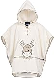 Morgenstern Badeponcho mit Kapuze Kinder Baby 1-5 Jahre Mädchen Jungen 100% Baumwolle Frottee OEKO TEX® Handtuch Badetuch Poncho Kapuzenhandtuch Bademantel Esel