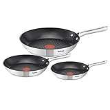 TEFAL DUETTO 3-teiliges Pfannen-Set 20/24/28 cm | A704S3 | Thermo-Spot Technologie | Sichere Antihaftversiegelung | gesundes Kochen | leichte Reinigung | Induktionsgeeignet | umweltfreundlich