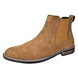 Bruno Marc Herren Chelsea Boots Wildleder Stiefel Stiefeletten,Size 44.5,Bräunen Wildleder,URBAN-06