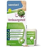 sanotact VerdauungsHeld (40 Mini-Tabletten) • Bei Blähbauch, Blähungen, Völlegefühl & Magenschmerzen • Verdauungstabletten im Klickspender für unterwegs • Unterstützung der Verdauung