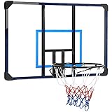 SPORTNOW Basketballkorb, Basketballbrett mit Korb, Basketballnetz mit Basketballboard, Wandmontage, für Outdoor, Stahl, 113 x 61 x 73 cm