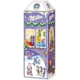 Milka 3D Haus Adventskalender mit zarten Alpenmilch-Schokoladenfiguren – dekoratives Winterhäuschen – 223g
