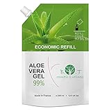 Aloe Vera Gel Bio Lanzarote - Gesicht, Körper und Haar. Feuchtigkeitsgel für Enthaarung, Rasur, Sonne, Laser, Tätowierung. Heilend und reinigend - 2000 ml 2 L
