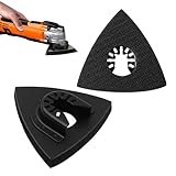 Multitool Schleifplatte, Schleifpapier Zubehör, Schleifplatte Schleifaufsatz, zum Schleifen von Ecken und Anderen Schwer Zugänglichen Stellen, zum Polieren von Holz, Metall, Kunststoff, 2 Stück