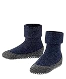 FALKE Unisex Kinder Hausschuh-Socken Cosyshoe K HP Wolle rutschhemmende Noppen 1 Paar, Blau (Dark Blue 6680), 35-36