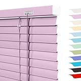 Aluminium Jalousie 22cm 30cm 50cm 70cm 90cm 100cm 120cm 144cm Breit, Alu-Jalousie Sichtschutz mit Klemmträgern, Jalousette Horizontale tür Fenster Innen Außen Küche Haushalt(Light Pink)