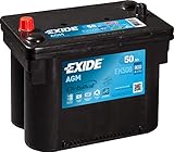 EXIDE EK508 Start-Stop AGM 12V 50AH 800A, Schwarz