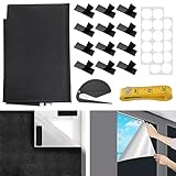 MFUSUL Verdunklungsrollo ohne Bohren, 300x148 cm Fenster Verdunkelung, 420D Oxford Rollos für Fenster ohne Bohren, Tragbare Reise Verdunkelungsrollo, 100% Verdunkelungsstoff Doppelrollo für Urlaub