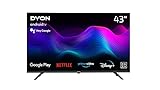 DYON Movie Smart 43 AD-2 108 cm (43 Zoll) Android TV (FHD, HD Triple Tuner, Prime Video, Netflix, Google Play Store für DAZN, Disney+ UVM., Google Assistant, BT-Fernbedienung) [Mod. 2023]