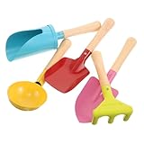 UPKOCH 5 Stück Teiliges Robustem mit Schaufel Rechen und Grabegabel Leichtes Vielseitiges Outdoor Strand Garten und Sandkasten für Gesunde Sommeraktivitäten