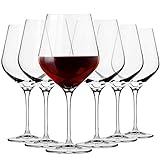 Krosno Große Burgunder Rot-Weingläser | Set von 6 | 860 ML | Splendour Kollektion | Perfekt für zu Hause, Restaurants und Partys | Spülmaschinenfest