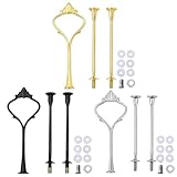 Etageren Stangen Set, 3 Stück 3-lagige Tortenständer, Gold Silber Schwarz, Für Hochzeiten Geburtstage Dessertpräsentation, Ideal Für Cupcakes Obst Süßigkeiten