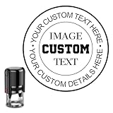 Stempel Personalisiert, Personalisierter Stempel Selbst Gestalten - 5 GrößEn, 9 Tintenfarben Und 8 Schriftarten,Rund