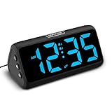 Lauter Wecker für Tiefschläfer, Wecker Digital mit LED Display, Doppelalarm, 5 Helligkeitsdimmer, 4 Lautstärken, Abschalt-Speicher, Wecker Nachttisch für Kinder Jugendliche Ältere Schwerschläfer