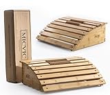 MICVIC Fußstütze Schreibtisch mit Massagerollen [Langlebig und 100% Klimaneutral] Fußhocker aus Bambus-Holz [+130kg belastbar] Ergonomische Fußablage Homeoffice Fußmassage | Jetzt bestellen