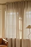 JOTEX LINA Linen-Mix Extra Breit 270cm Multifunktionsgardine – Hochwertige Halbtransparente Leinen und Baumwolle Vorhang (1er Pack) - Leinenbeige, 270 x 220cm