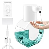 Ladieshow Automatische Seifenspender, Wiederaufladbare USB Flüssigkeit Hand Seifenspender Pumpe 420ml/14.82OZ Berührungslose Seifenspender Schüssel für Bad, Küche und Wäsche