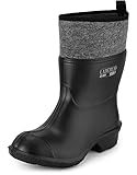 Ladeheid Herren Damen federleichte EVA Thermo Gummistiefel gefüttert Arbeitsgummistiefel LA-804 (Schwarz, 46 EU)