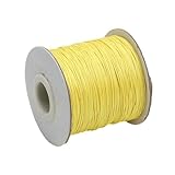 10 m/Los Koreanische gewachste Baumwollschnur, gewachster Faden, Schnur, Riemen, Halskette, Seil, Perle für DIY-Armband zur Schmuckherstellung, Gelb, 0,5 mm (10 Meter)