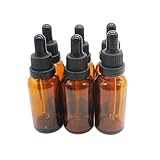 YIZHAO Pipettenflasche 30ml, Apothekerflasche Braunglas mit [Dropper Pipette Glas], Braunglasflasche für Ätherische Öl, Parfümöle,Aromatherapie,Düfte,Flüssigkeit – 6Pcs